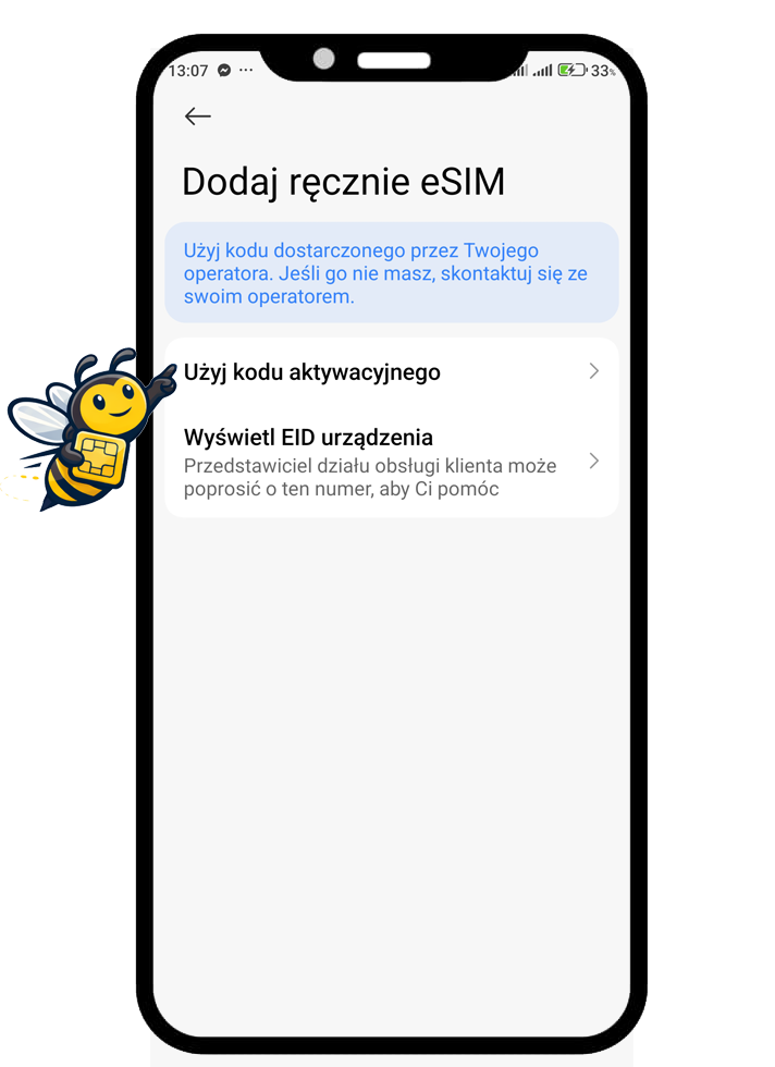 instalacja esim android