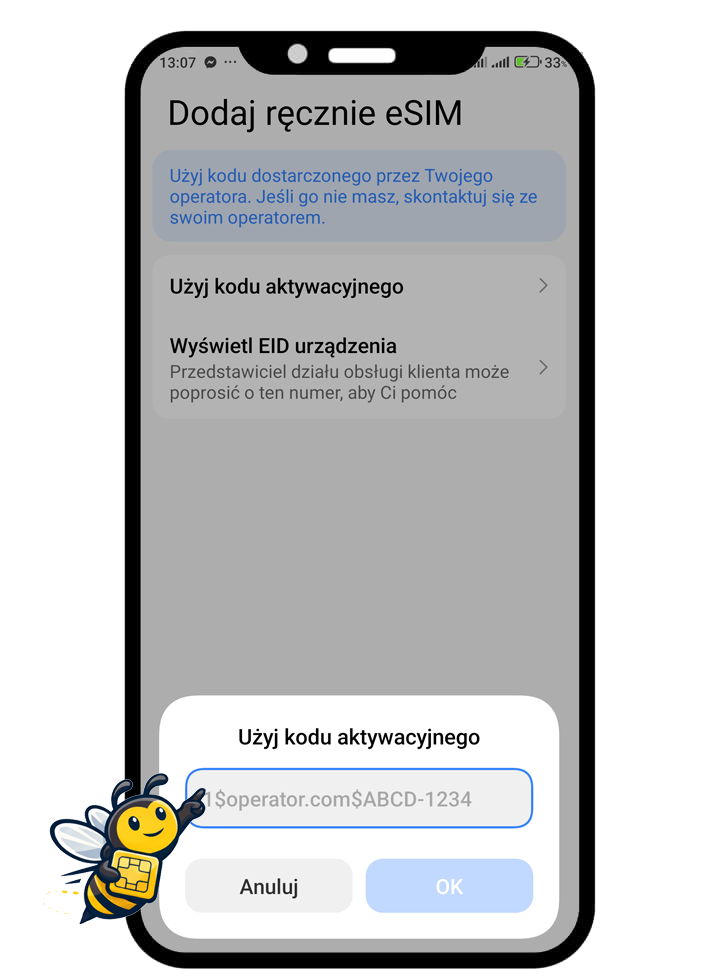 instalacja esim android