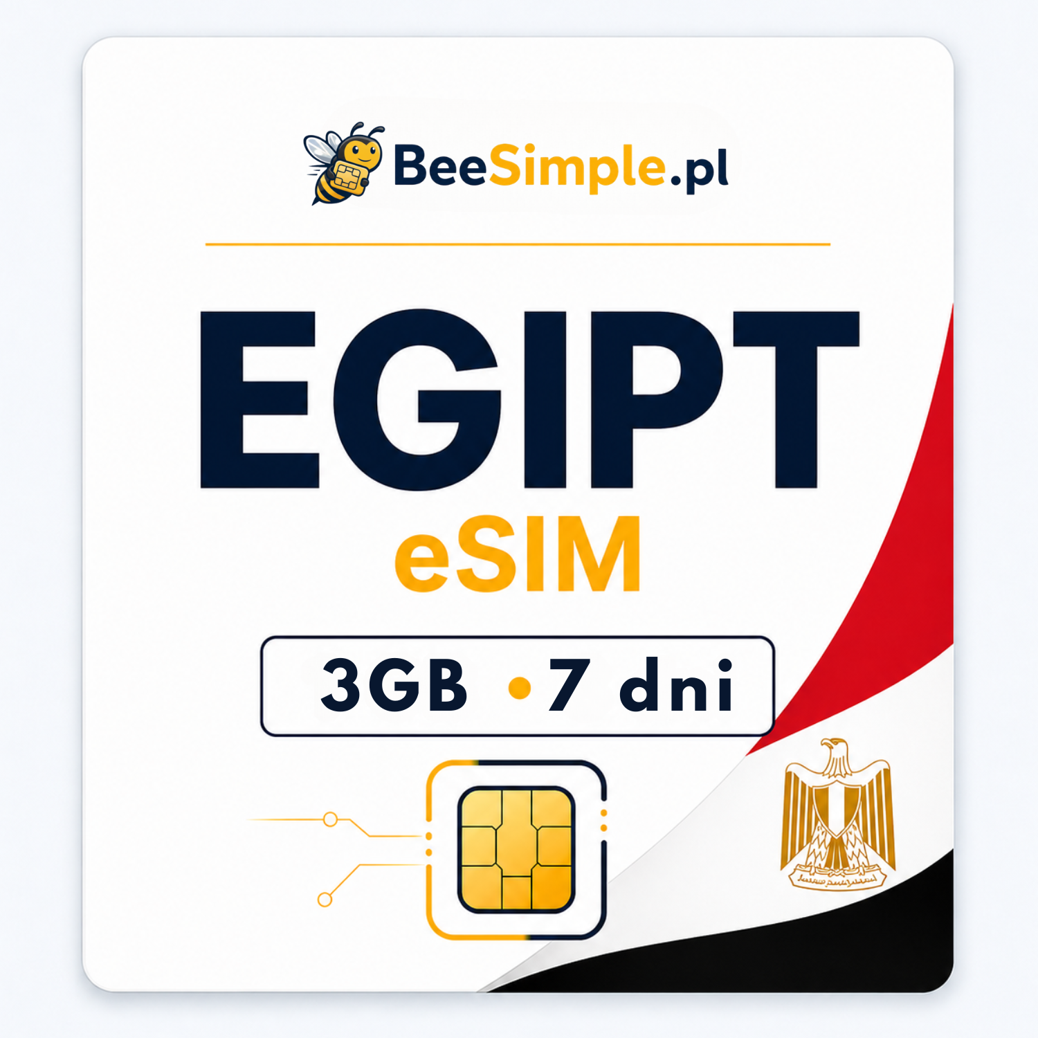 eSIM Egipt - 3GB - 7 dni - BeeSimple.pl