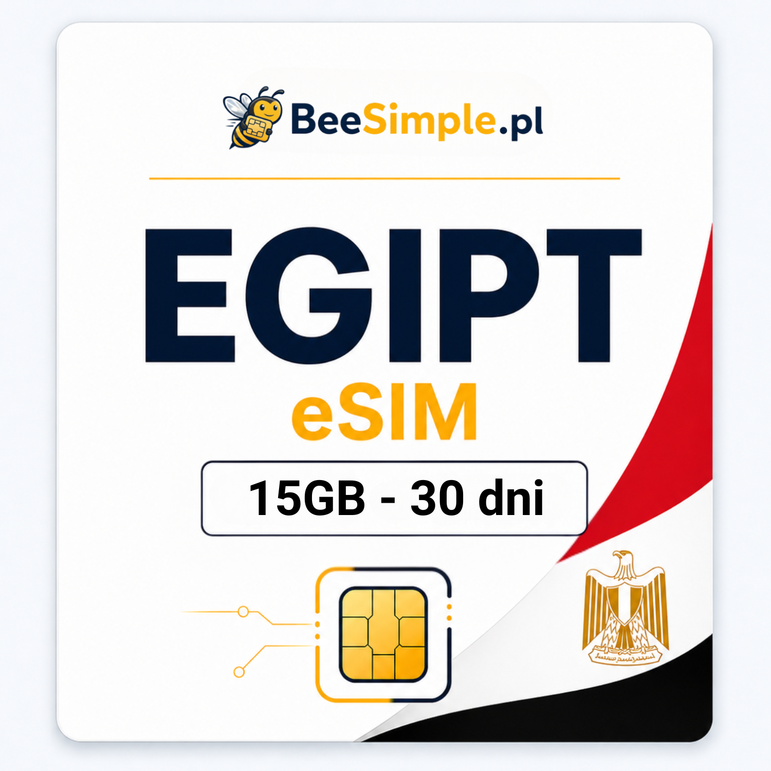 eSIM Egipt - 15GB - 30 dni - BeeSimple.pl