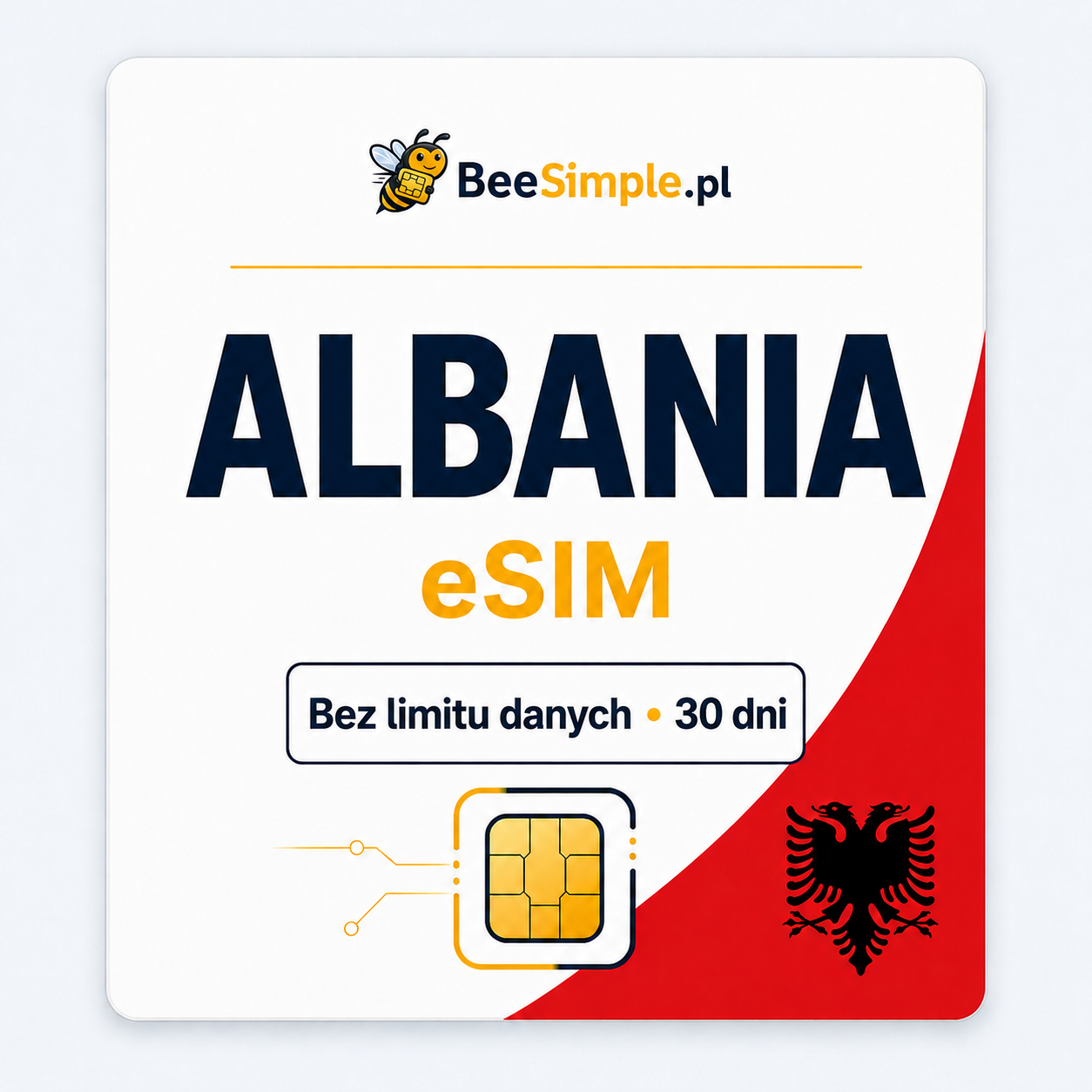eSIM - Bez limitu danych - 30 dni - BeeSimple.pl